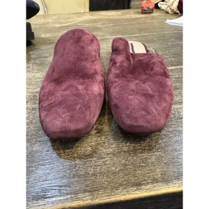 Stuart Weitzman‎ Womens Meena Mule Size 5 Loafer Slip On Flat Plum Suede thumbnail 3