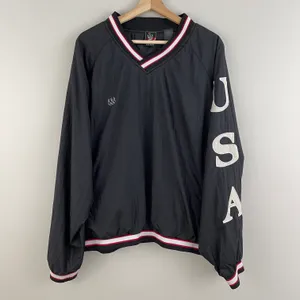 Vintage USA Olympic Black White Graphic Windbreaker Track Pullover Jacket thumbnail 2