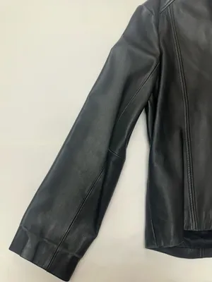 MLC Black Leather Zipper Jacket with Pockets and Acetate Lining | Size XL thumbnail 8