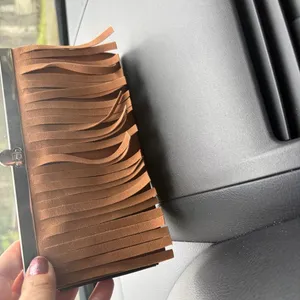 Fringed Tan Clutch Wallet Brown thumbnail 3