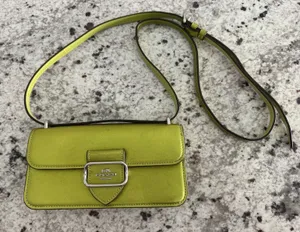 Coach CO984 Morgan Metallic Green Leather Crossbody Bag thumbnail 1