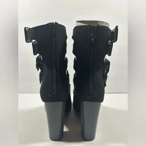 NIB!Olivia Jorgensen "Murray" 7 Buckles - Back Zipper - Pee a Boo Toe - Size 9 thumbnail 10