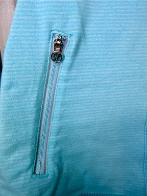 Lululemon Flash Forward Half Zip Size 4 Aqua Blue Thumbholes Reflective Mesh thumbnail 11