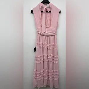 Lulus Enchantingly Sweet Blush Pink Chiffon Backless Maxi Dress SOLD OUT thumbnail 6