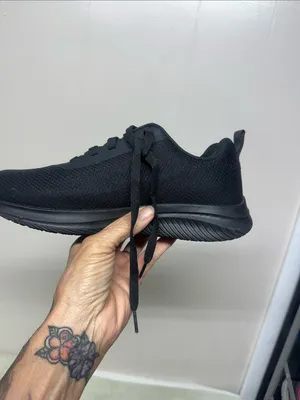 Skechers Men’s Black Athletic Lace-Up Sneakers thumbnail 2
