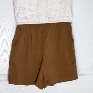 Anthropologie Mermaid White and Tan Lace Romper thumbnail 7