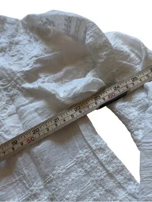White Embroidered Cotton Gauze Lace Button Front Cottagecore Boho Blouse XL Top thumbnail 6