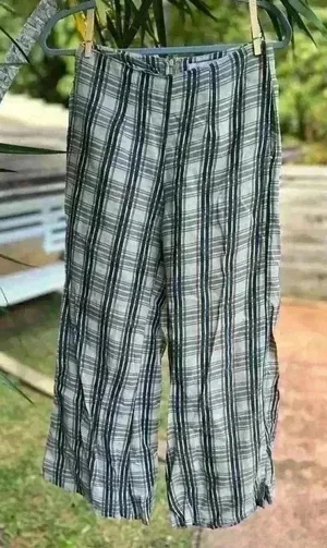 Faithful the Brand Plaid Pants Size 4 Brown Retro Y2K Wide Leg‎ thumbnail 1