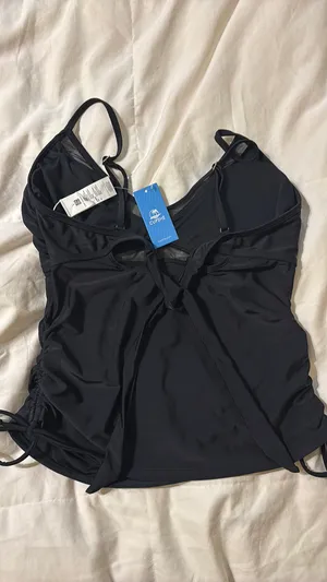 Cupshe Tie back black tankini top thumbnail 3