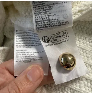 H&M Cream Textured Short-Sleeve Knit Cardigan with Gold Buttons – Size M 🤍 thumbnail 7