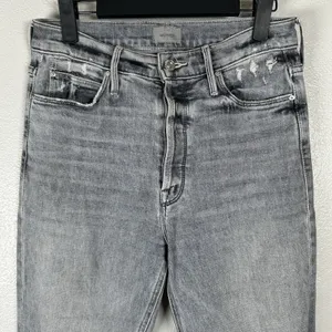 Mother Button Fly Dazzler Ankle Jeans Womens 26 Shadows In The Grass Gray Heart thumbnail 2