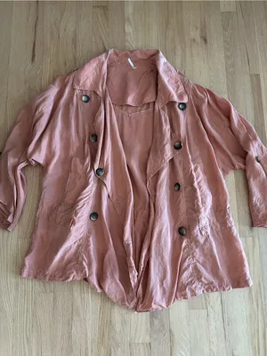 Free People The Lea Jacket Double Breasted Women's cupro lightweight pink thumbnail 5
