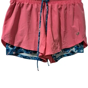 Active USA Pink Shorts with Blue Trim & Built In Biker Shorts thumbnail 3