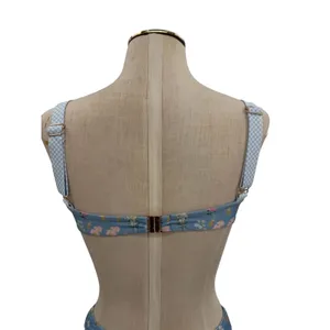 Strawberry Milk Mob Brad's‎ Favorite Floral Bikini Set Blue Ruffle NWT Medium thumbnail 10