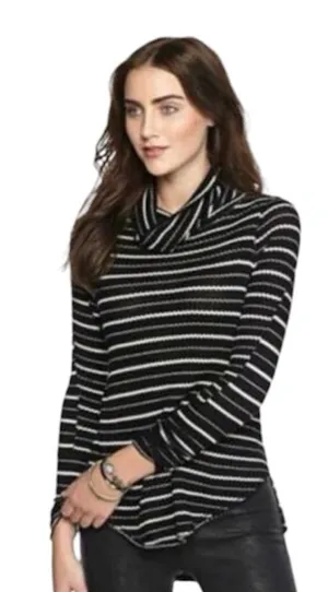 We the Free People Drippy Thermal Striped Turtleneck Size Small thumbnail 1