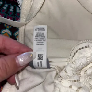 NWOT Aerie Lace Trim Bralette White Full Coverage‎ Comfort Lounge Bra Size XXL thumbnail 5