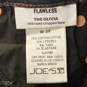 Joe's Jeans The Olivia Mid-Rise Cropped Flare Ankle Jeans Size 25 thumbnail 6
