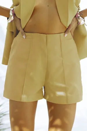 Yellow Linen Shorts thumbnail 2