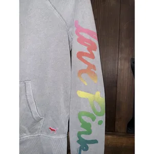 Victoria's Secret Y2K VTG XS PINK Rare Rainbow Love Gray Zip Hoodie Jacket 2012 thumbnail 2