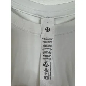 Lululemon Love Long Sleeve Shirt White Pima Cotton Crewneck LW3EYHS Size 0 thumbnail 3