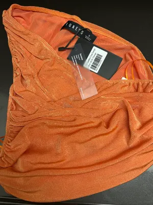 Orange One Shoulder Crop Top thumbnail 1