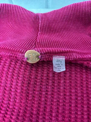 Free People Ashton Wine Half-Zip‎ Waffle Knit Pullover Size XL thumbnail 8