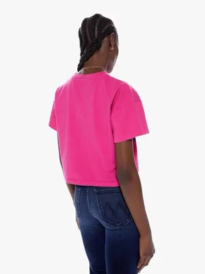 MOTHER Denim On the Rocks Grab Back Crop Tee Pink XS thumbnail 4