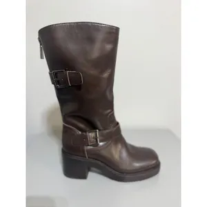 Rare Dolce Vita Lenon Leather Moto Boots Buttered Oak Size 6 Unreleased Sample thumbnail 12