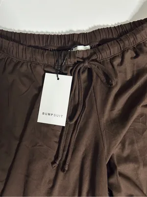Bumpsuit The Cloud Pant Brown NWT Maternity Lounge Wide Leg Pants M thumbnail 4
