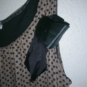 Julies Closet Maternity L Taupe Dot Bow Tank Top thumbnail 7
