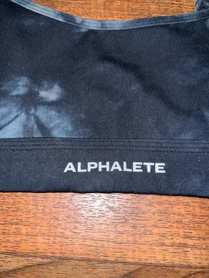 Alphalete Black & Gray Tie-Dye Seamless Bralette Small thumbnail 2