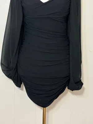 Hello Molly Expected Beginnings Ruched Mini Dress Black Size M thumbnail 5