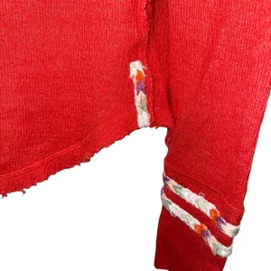 FREE‎ PEOPLE WE THE FREE Rainbow Thermal Waffle Knit Embroidered Henley Top M thumbnail 5