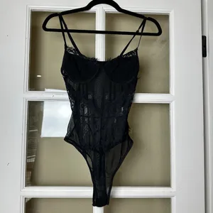 Unbranded Black Lace & Mesh Teddy Bodysuit with Underwire Size Small thumbnail 2