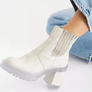 Free People Women's New Frontier Chelsea Boots Off White Size 9.5 festival thumbnail 4