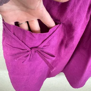Tropical Wear Magenta Linen Rayon Babydoll Camisole‎ Top V-Neck Purple Beachy L thumbnail 3