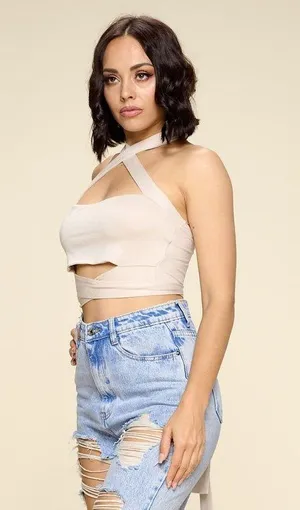 12th Tribe Halterneck Wrap Tie Top thumbnail 4