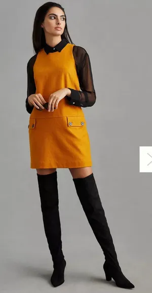Anthropologie Maeve Orange Crewneck Mini Shift Dress NWT Size 10 Mod thumbnail 1
