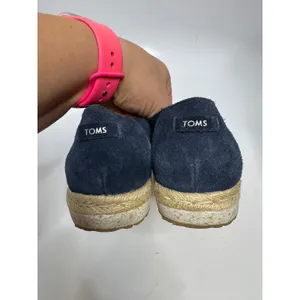 TOMS Alpargata Platform Espadrille Womens 8 Navy Blue Excellent Suede Slip On thumbnail 3