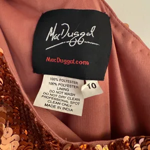 Mac Duggal 10788‎ One Sleeve High Slit Sequined Dress - Size 10 - Copper - NWT thumbnail 10