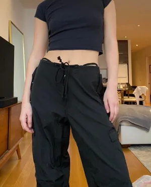 Local European Black Parachute Pants thumbnail 2