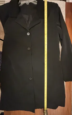 Inc. Black Coat With Belt thumbnail 4