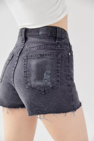 BDG Girlfriend High-Waisted Denim Short – Black Size 27 thumbnail 2