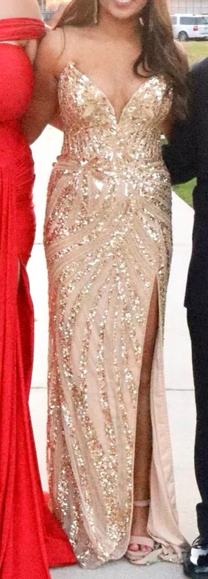 Ashley Lauren gold dress thumbnail 2