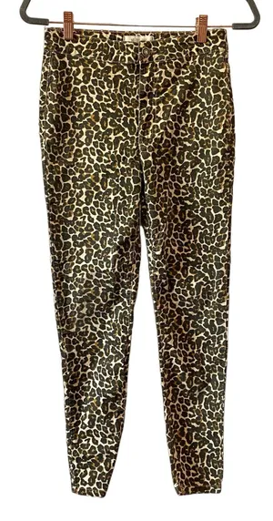 We the Free People Leopard Print High Waist Skinny Jeans SZ 27 Boho thumbnail 1