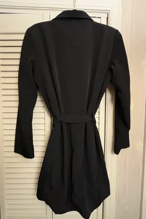 Inc. Black Coat With Belt thumbnail 2