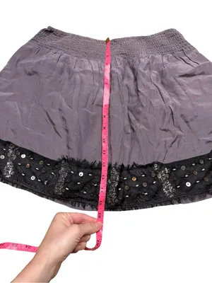 ✨🖤 Free People Embellished Silk Blend Mini Skirt Boho Festival Y2K Small 🖤✨‎ thumbnail 6