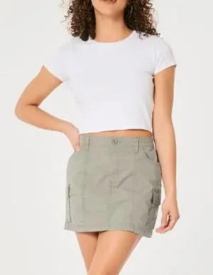 NWT Hollister Green Cargo Utility High Rise Mini Skirt Size L thumbnail 2