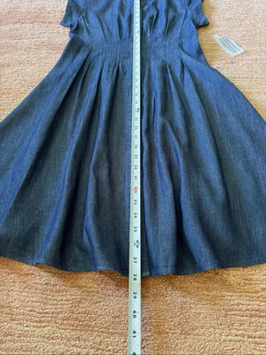 Tommy Hilfiger Denim Fit Flare Shirt Dress XS NWT Button Front Midi thumbnail 3