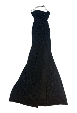 Lovely Day Black Sparkle Strapless Evening Gown thumbnail 1